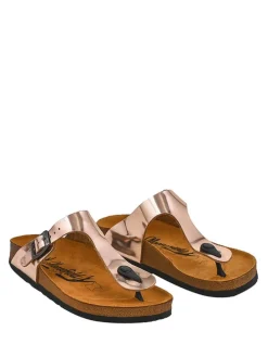 Leder-Zehentrenner in Rosa