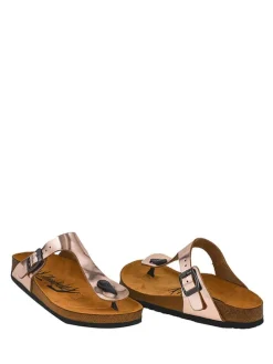 Leder-Zehentrenner in Rosa