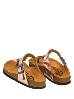 Leder-Zehentrenner in Rosa