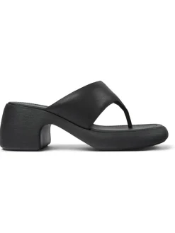 Leder-Zehentrenner in Schwarz