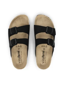 Nubukleder Pantoletten in nero