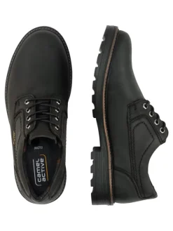 Oxford Schnürschuhe aus echtem Leder in Schwarz