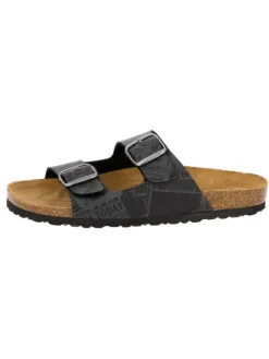 Pantolette "Bioline Print" in Schwarz