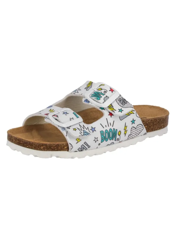 Pantolette "Bioline Zippy" in Weiß