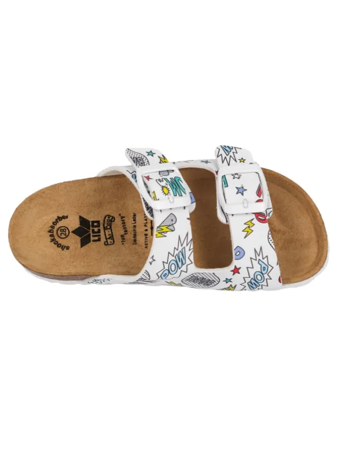 Pantolette "Bioline Zippy" in Weiß