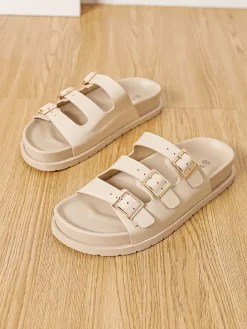 Pantoletten in Beige