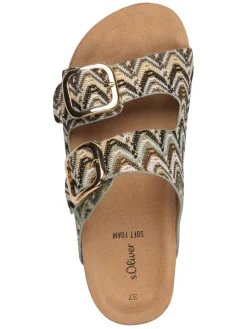 Pantoletten in Beige/ Hellbraun