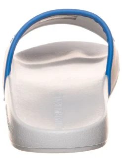 Pantoletten in Blau/ Weiß