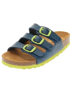 Pantoletten in Blau/Grün