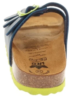 Pantoletten in Blau/Grün