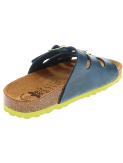 Pantoletten in Blau/Grün