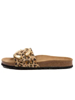 Pantoletten in Braun/ Beige