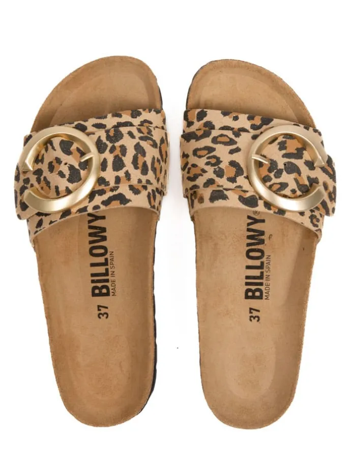 Pantoletten in Braun/ Beige