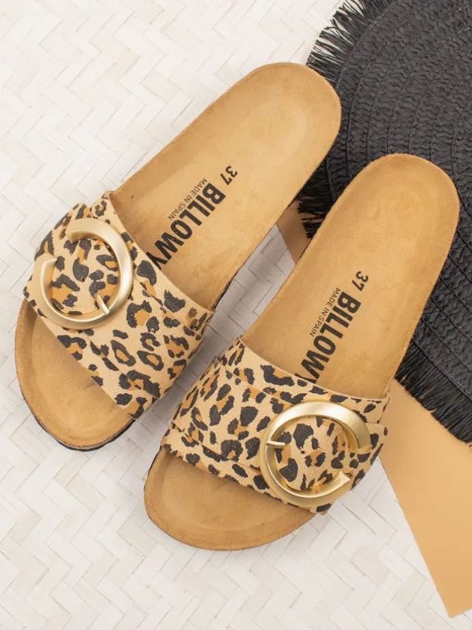 Pantoletten in Braun/ Beige