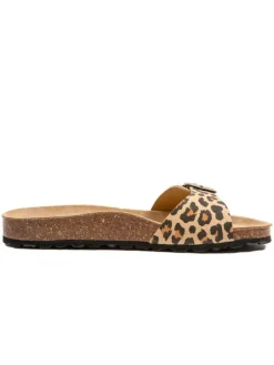 Pantoletten in Braun/ Beige