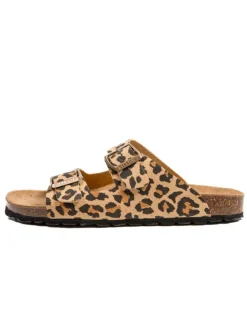 Pantoletten in Braun/ Beige