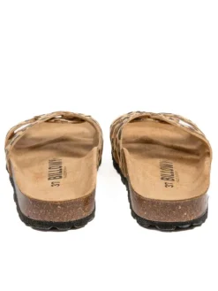 Pantoletten in Braun/ Beige