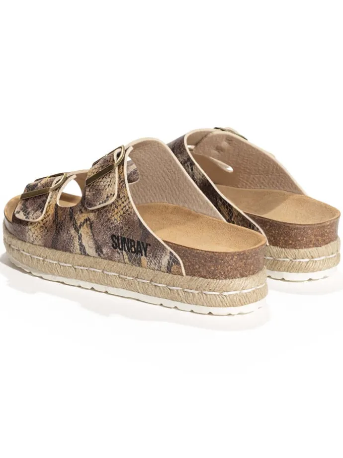 Pantoletten in Gold/ Beige