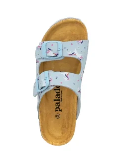 Pantoletten in Hellblau