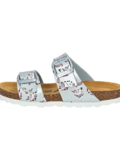 Pantoletten in Hellblau Metallic Unicorn