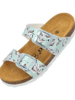 Pantoletten in Hellgrün Metallic Unicorn