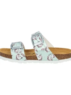 Pantoletten in Hellgrün Metallic Unicorn