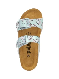 Pantoletten in Hellgrün Metallic Unicorn