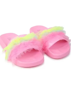 Pantoletten in Rosa/ Gelb