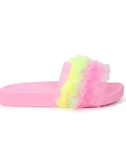 Pantoletten in Rosa/ Gelb