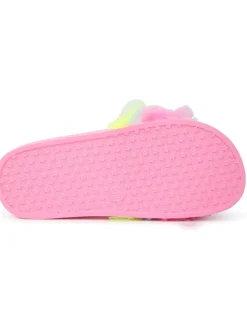 Pantoletten in Rosa/ Gelb