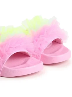 Pantoletten in Rosa/ Gelb