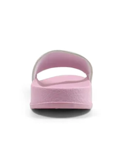 Pantoletten in Rosa/ Silber