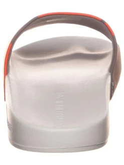 Pantoletten in Rot/ Weiß