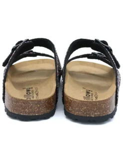 Pantoletten in Schwarz/ Bunt