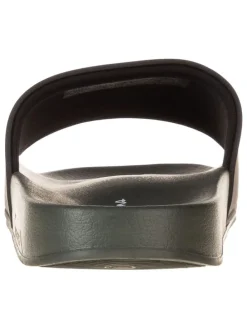 Pantoletten in Schwarz/ Khaki