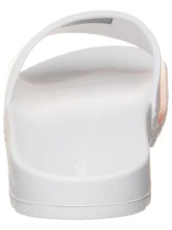 Pantoletten in Weiß/ Orange