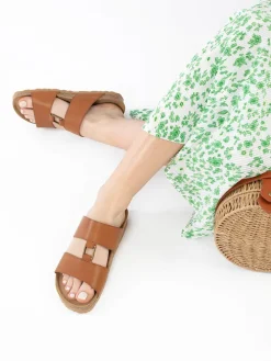 Pantoletten "Navia" in Hellbraun