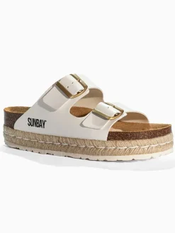 Pantoletten "Orange" in Weiß