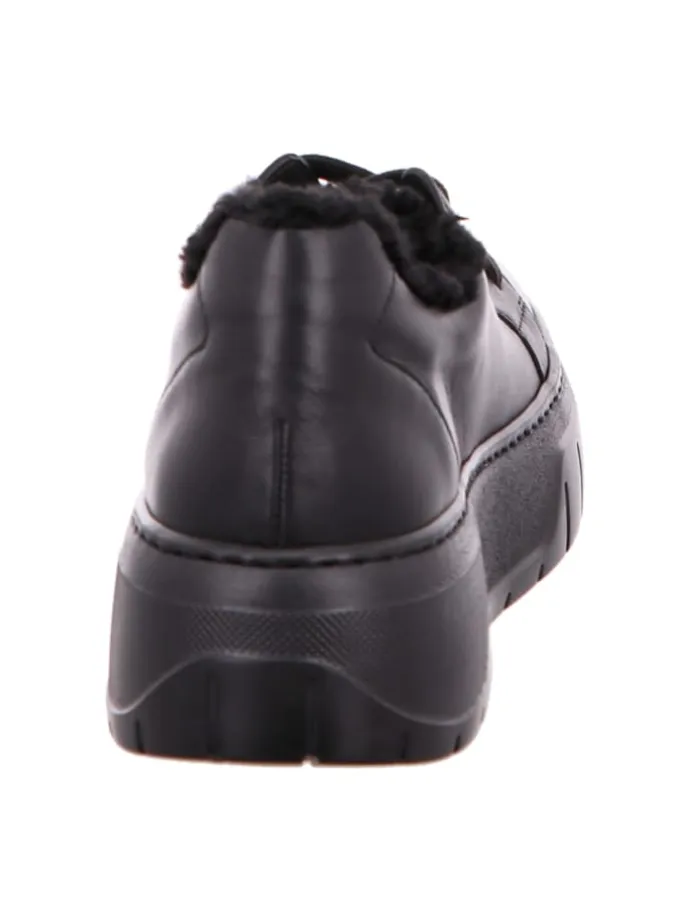Plateau Schnürschuhe in Schwarz