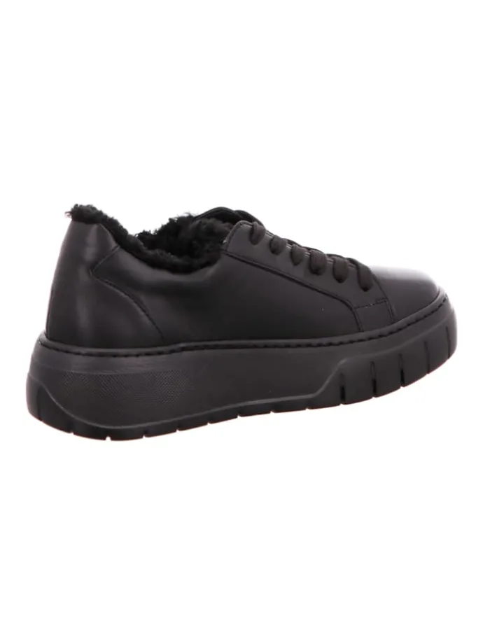 Plateau Schnürschuhe in Schwarz