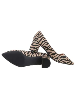 Pump in Beige und Schwarz