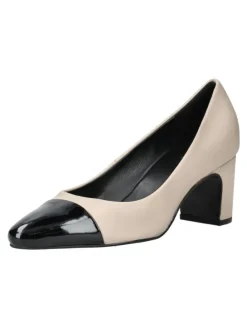 Pumps in Beige/Schwarz