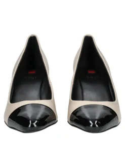 Pumps in Beige/Schwarz