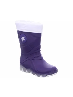 Regenstiefel Gefüttert in lila