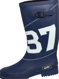 Regenstiefel Simone in dunkelblau/weiß