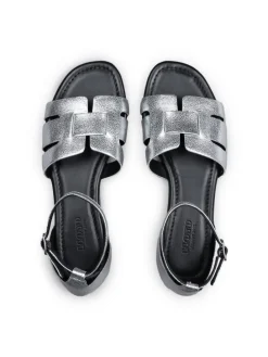 Riemchensandale Hochwertige Sandale in silber