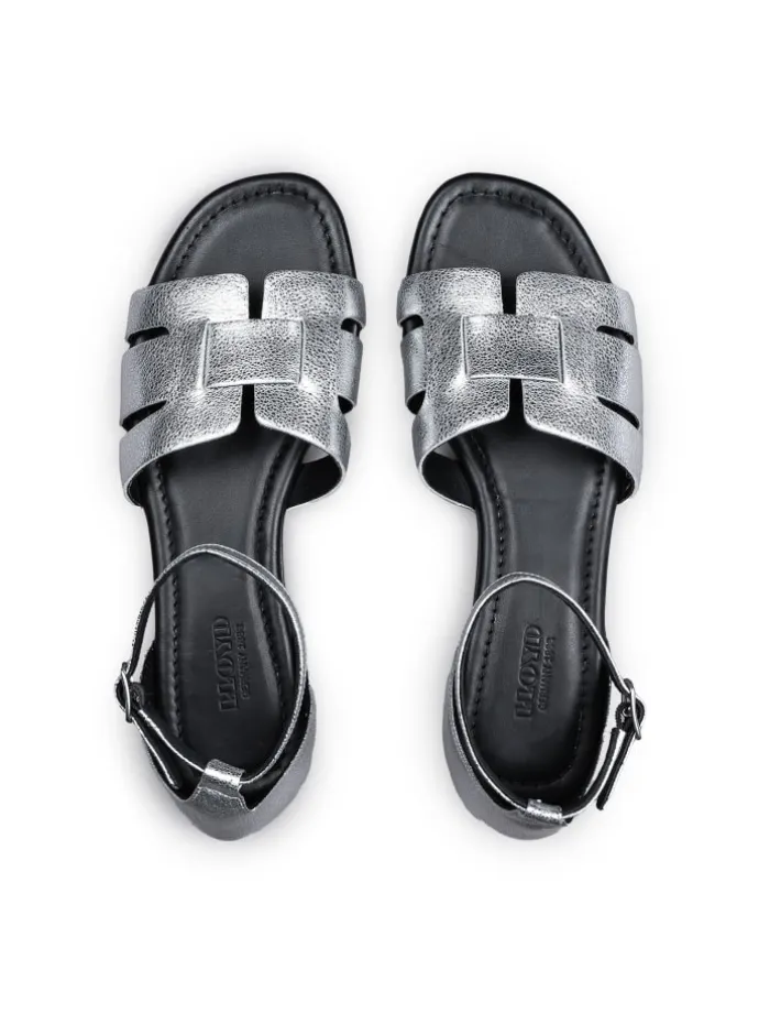 Riemchensandale Hochwertige Sandale in silber