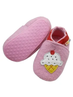 Rosa Woll-Krabbelschuhe "Ice Cream“