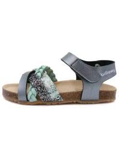 Sandalen in Anthrazit/ Silber