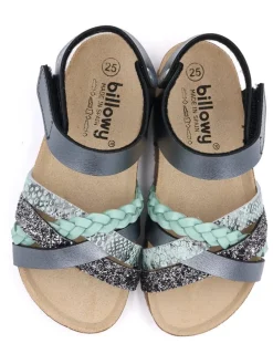 Sandalen in Anthrazit/ Silber